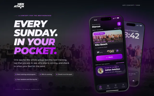 Menathon, App de grupo de entrenamiento