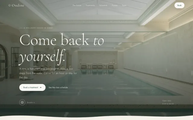 Ondine, Casa de spa y yoga