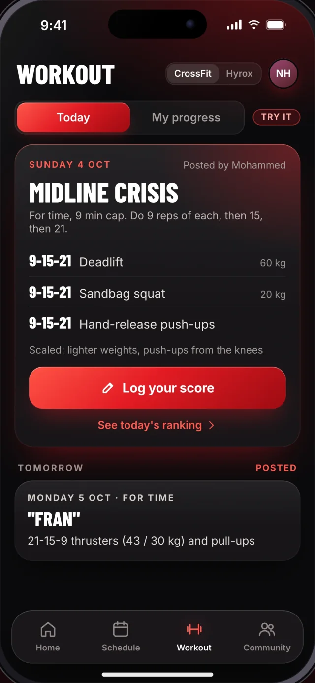 The Fitway app, Workout