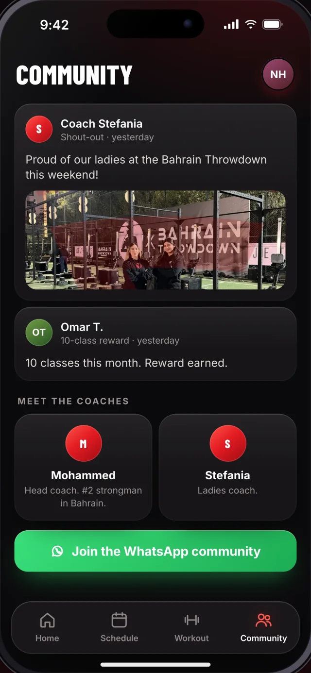 The Fitway app, Community