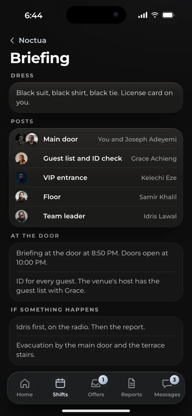 The Guardline app, Briefing