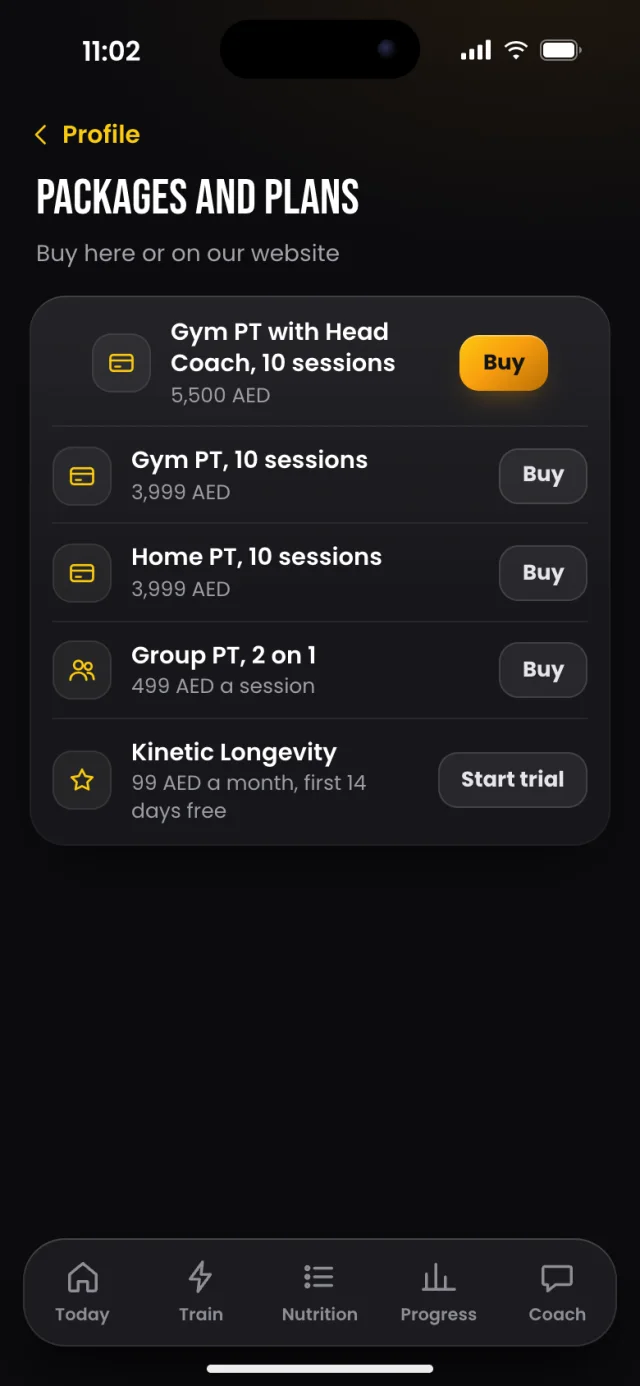 The Kinetic app, Plans