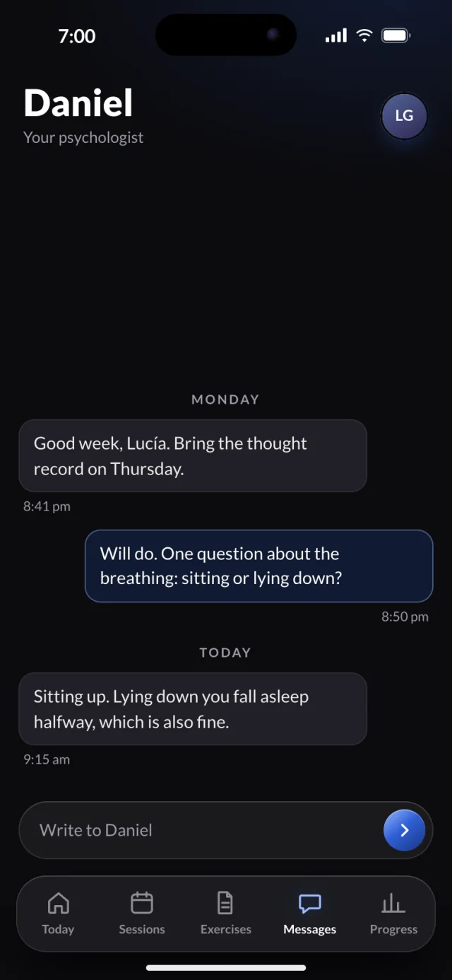 The Lumen app, Messages