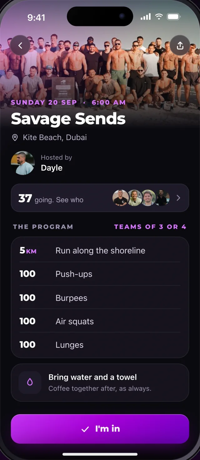 The Menathon app, The training