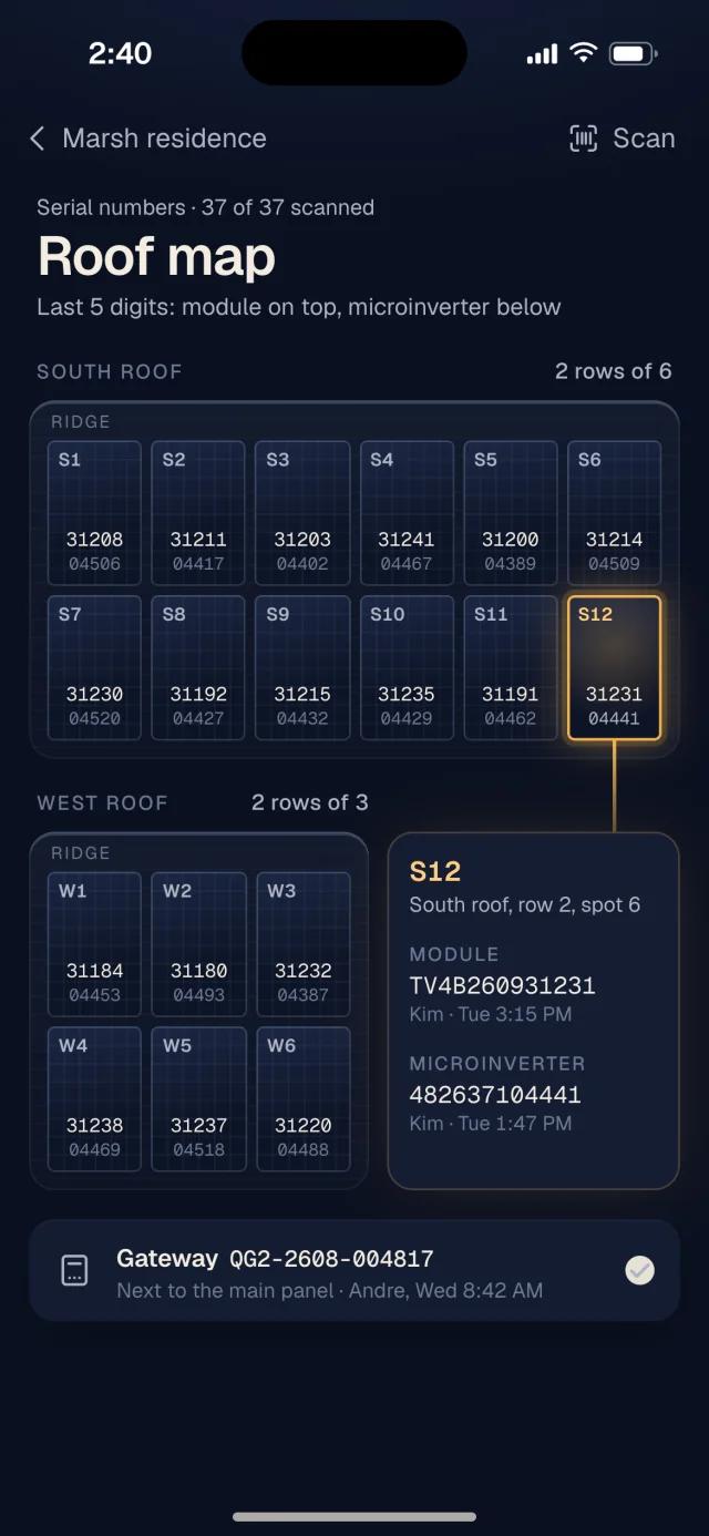 The Northstar Solar app, Roof map