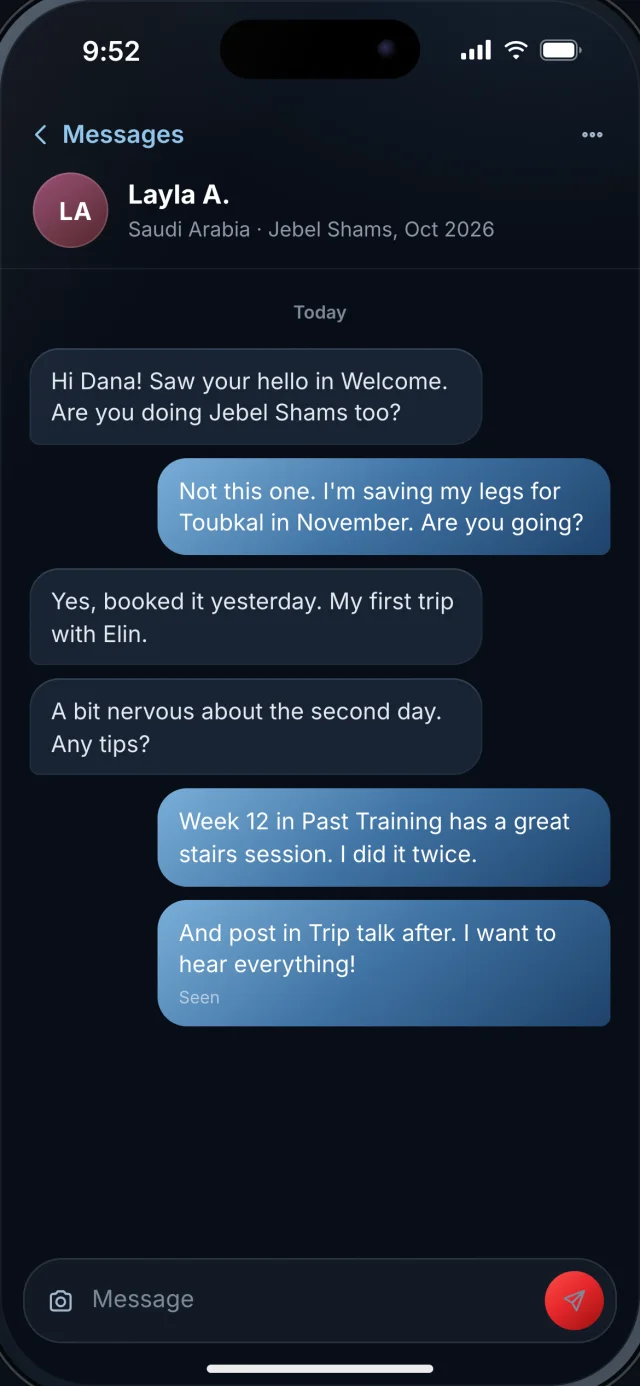 The Northwall app, Messages