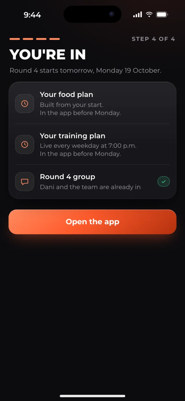 The Orbit app, You're in