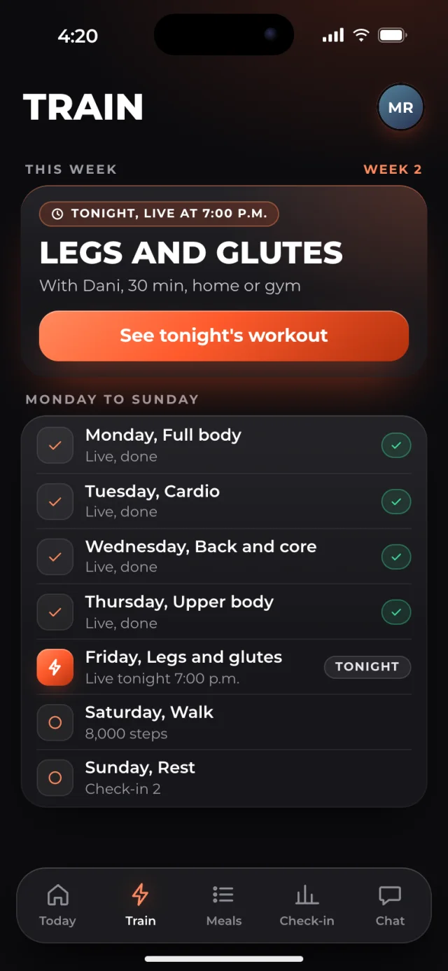 The Orbit app, Train