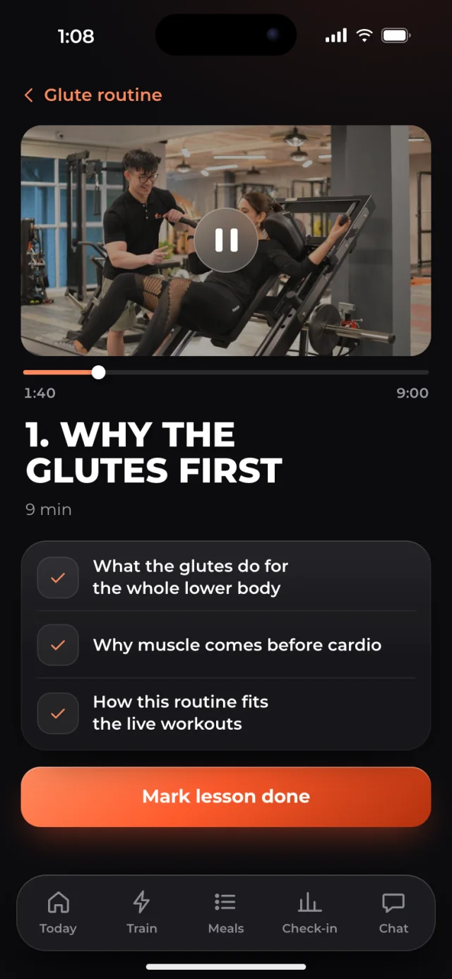 The Orbit app, A lesson