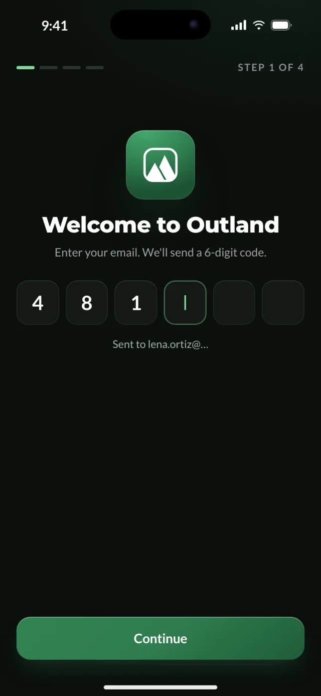 The Outland app, Your email