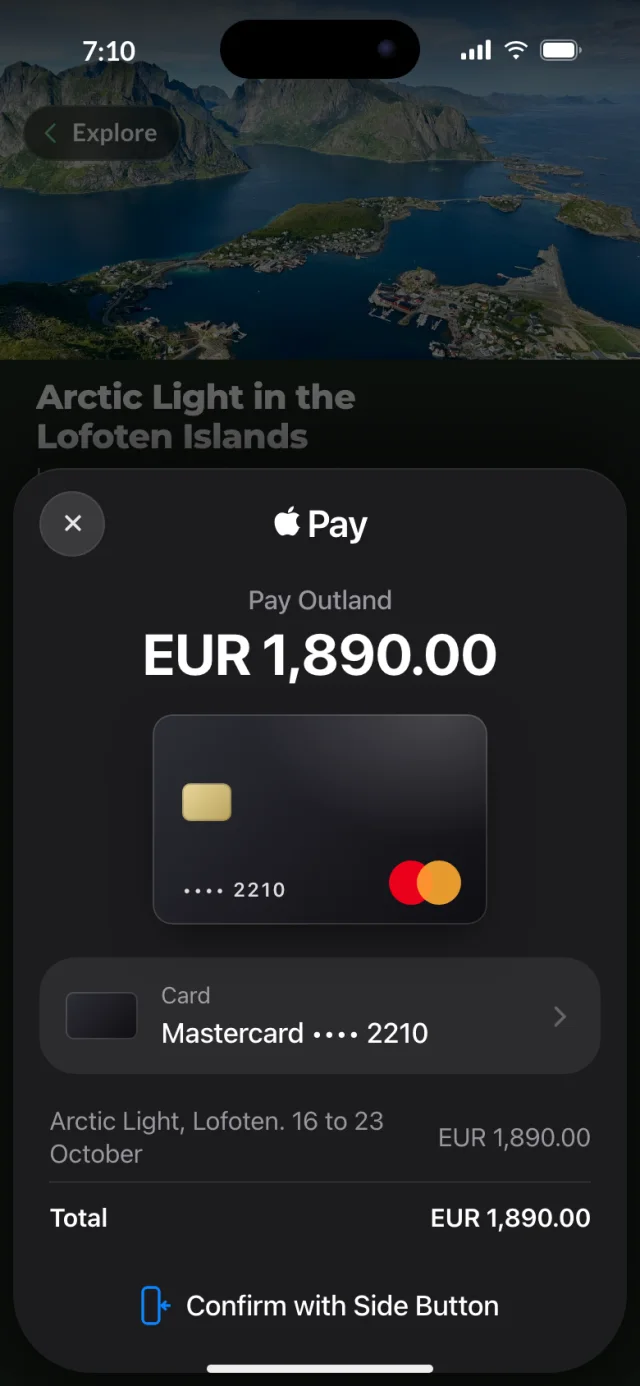 The Outland app, Pay