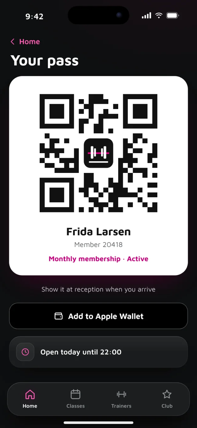 The Rackline app, Your pass
