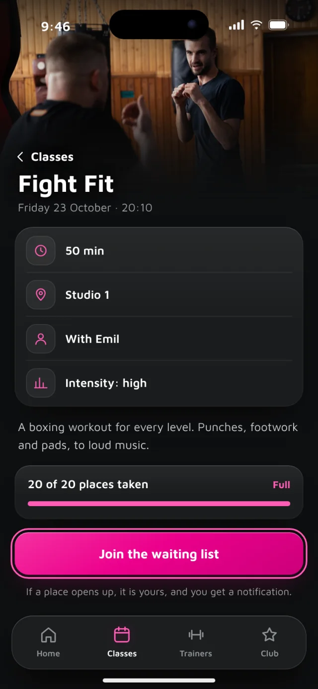 The Rackline app, Fight Fit