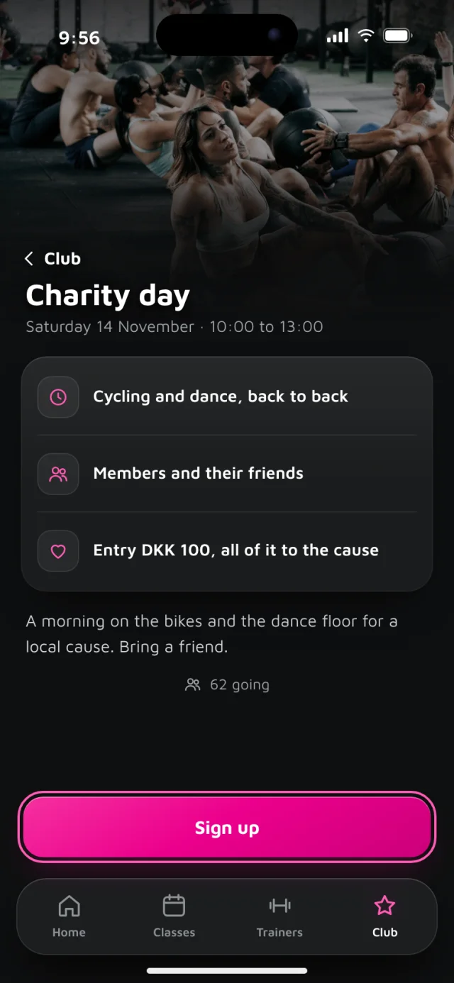 The Rackline app, Charity day