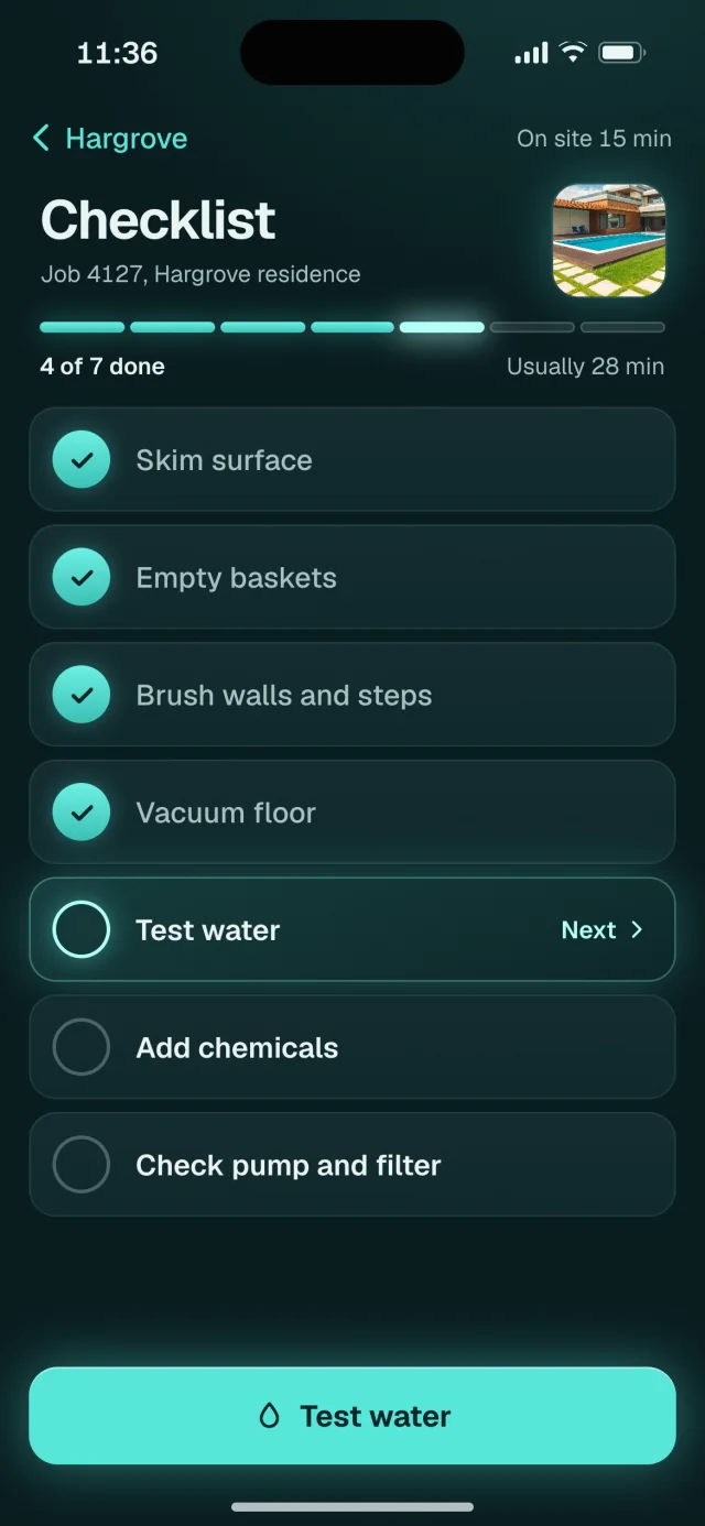 The Stillwater app, Checklist