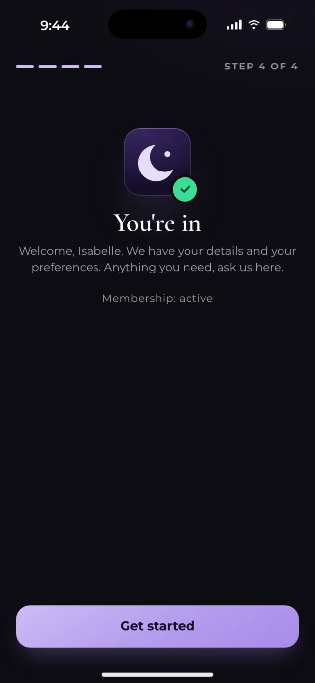 The Vauclair app, You're in