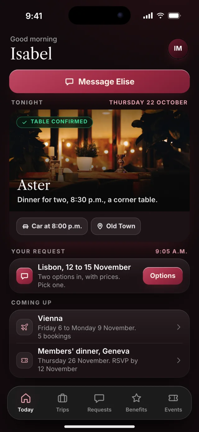 The Verbena app, Today