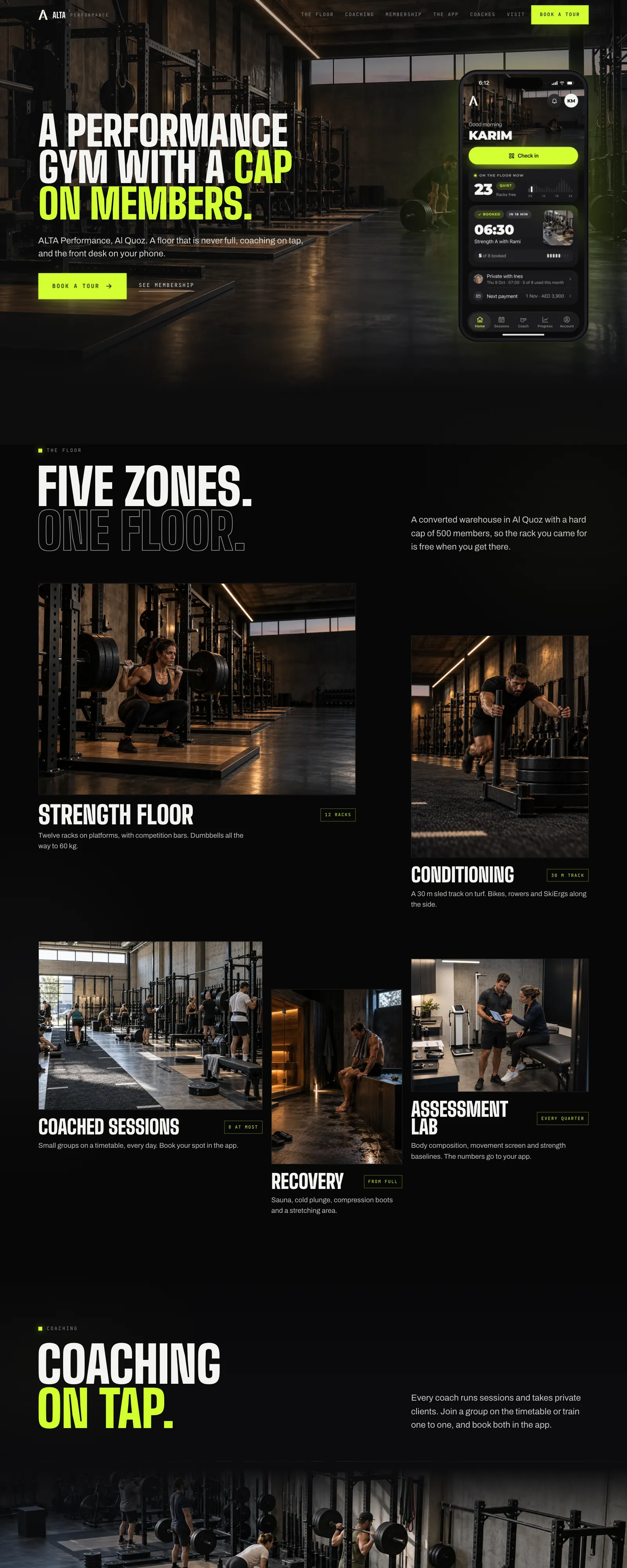 The ALTA Performance website