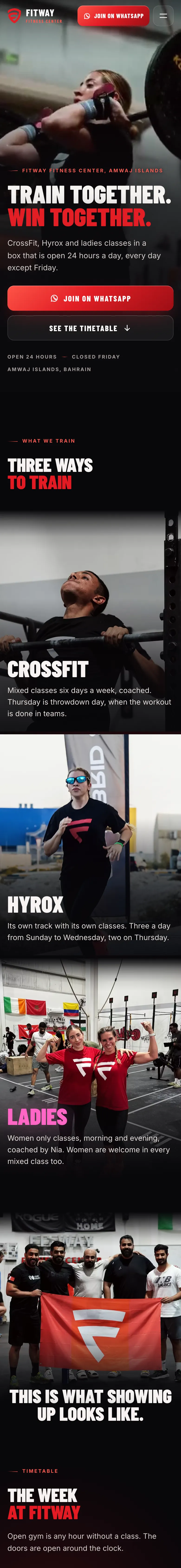 The Fitway website on a phone