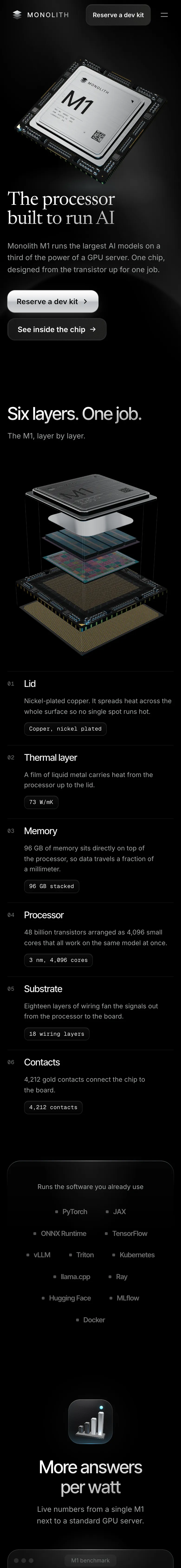 The Monolith website on a phone